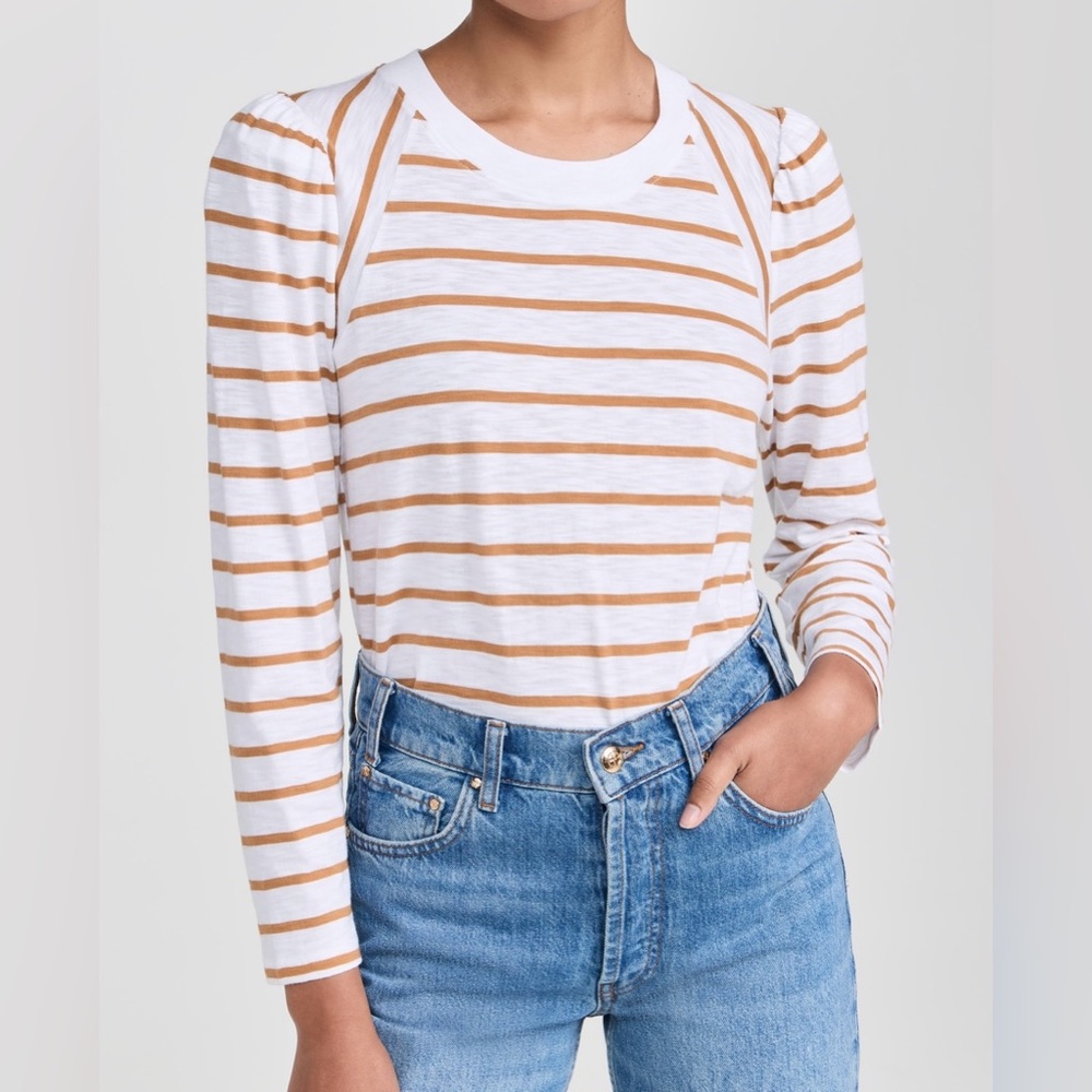 Veronica Beard Mason Long Sleeve Baseball Tee